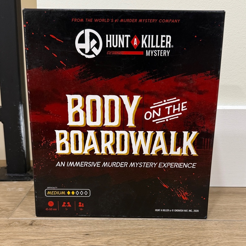 Hunt A Killer Mystery Game - Body on the Boardwalk - Red and Black